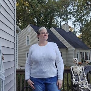 Kim Rogers White Crew Neck Sweater